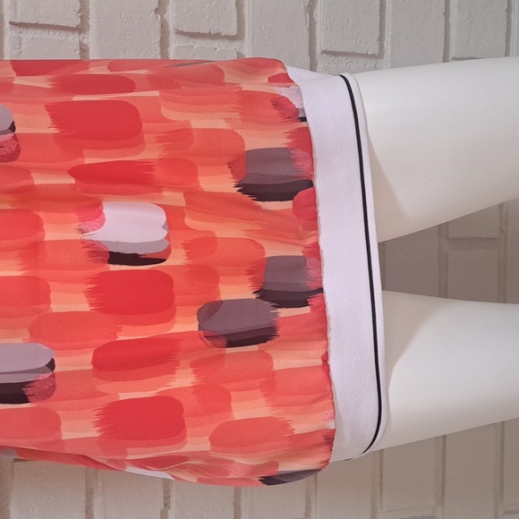 Worthington Coral/Gray/Black Short Sleeve Blouse. Size XL NWOT - Picture 5 of 9